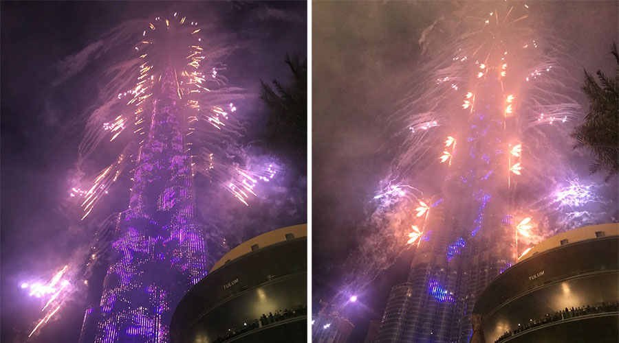Burj Khalifa fireworks on New Year’s Eve